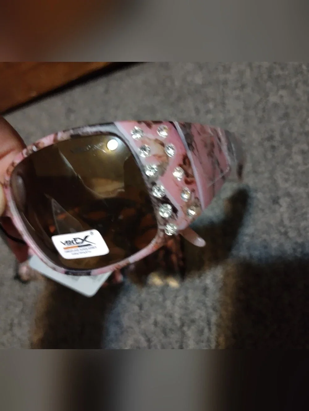 Pink Camo Patterned Women's Sunglasses with Soft Case